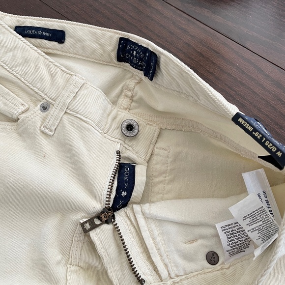 3 for $30 | Lucky Brand Lolita Skinny Ankle Corduroy in Cream - Picture 3 of 6